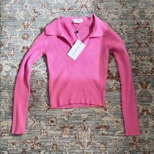 NWT! Lovers and Friends Pink Ribbed Long Sleeve Top